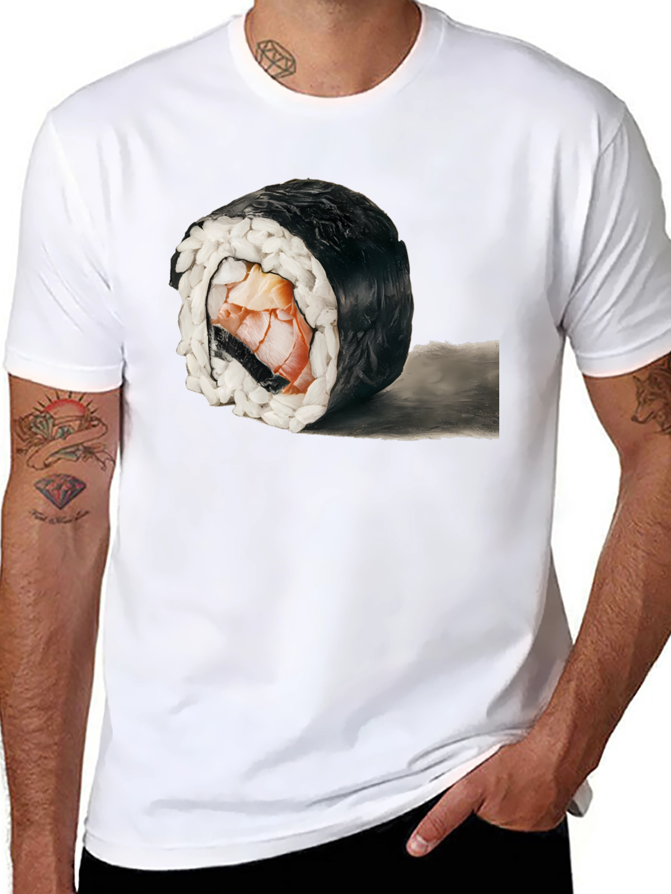 Sushi Roll Graphic T-Shirt - Unique Foodie Tee