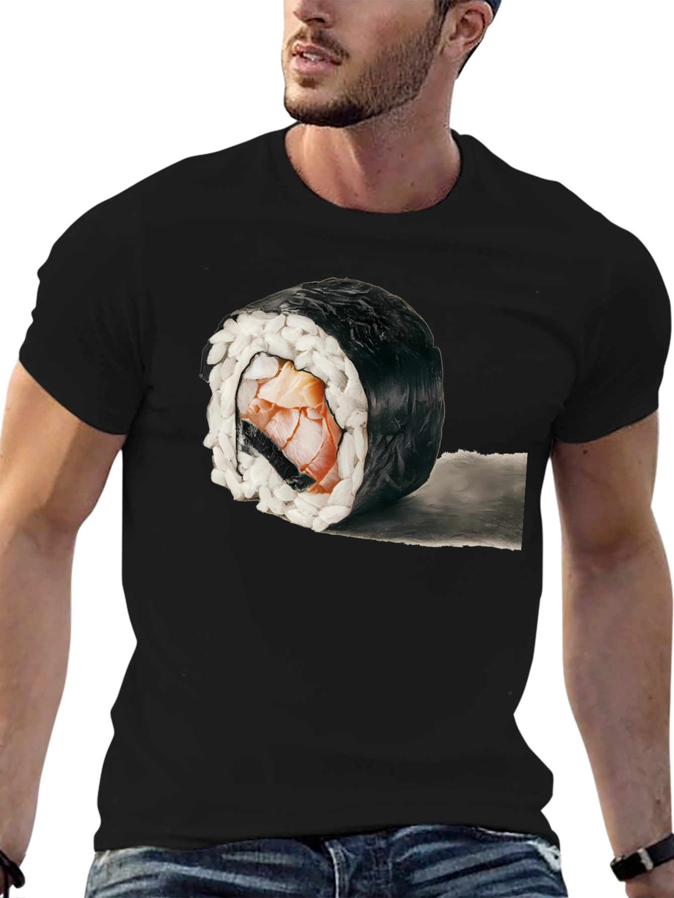 Sushi Roll Graphic T-Shirt - Unique Foodie Tee