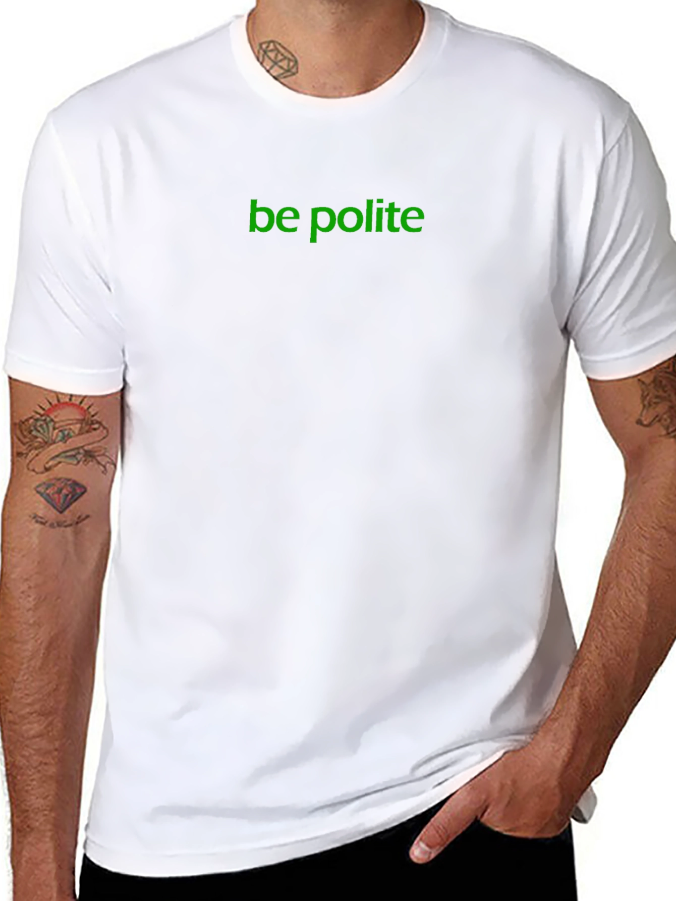 Be Polite Graphic Tee - Soft Black Cotton T-Shirt