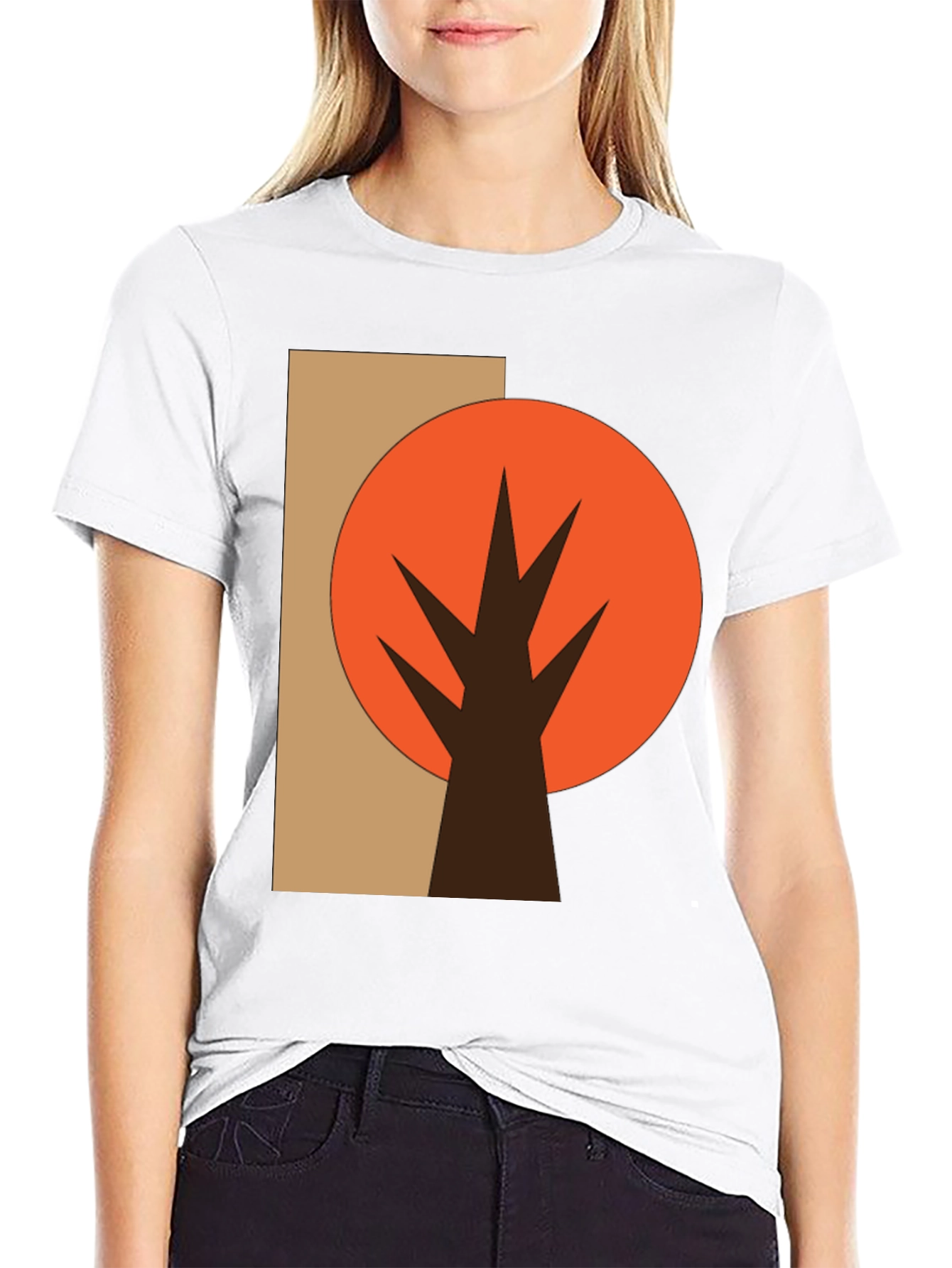 Abstract Tree Graphic Tee - Casual Style