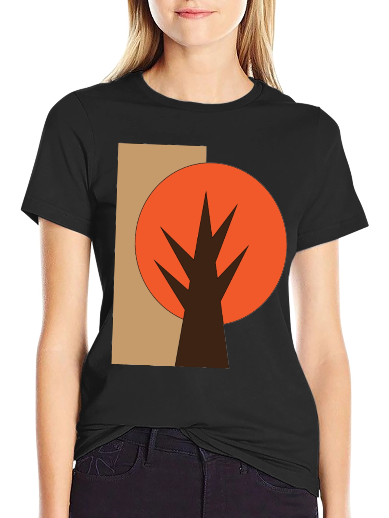 Abstract Tree Graphic Tee - Casual Style