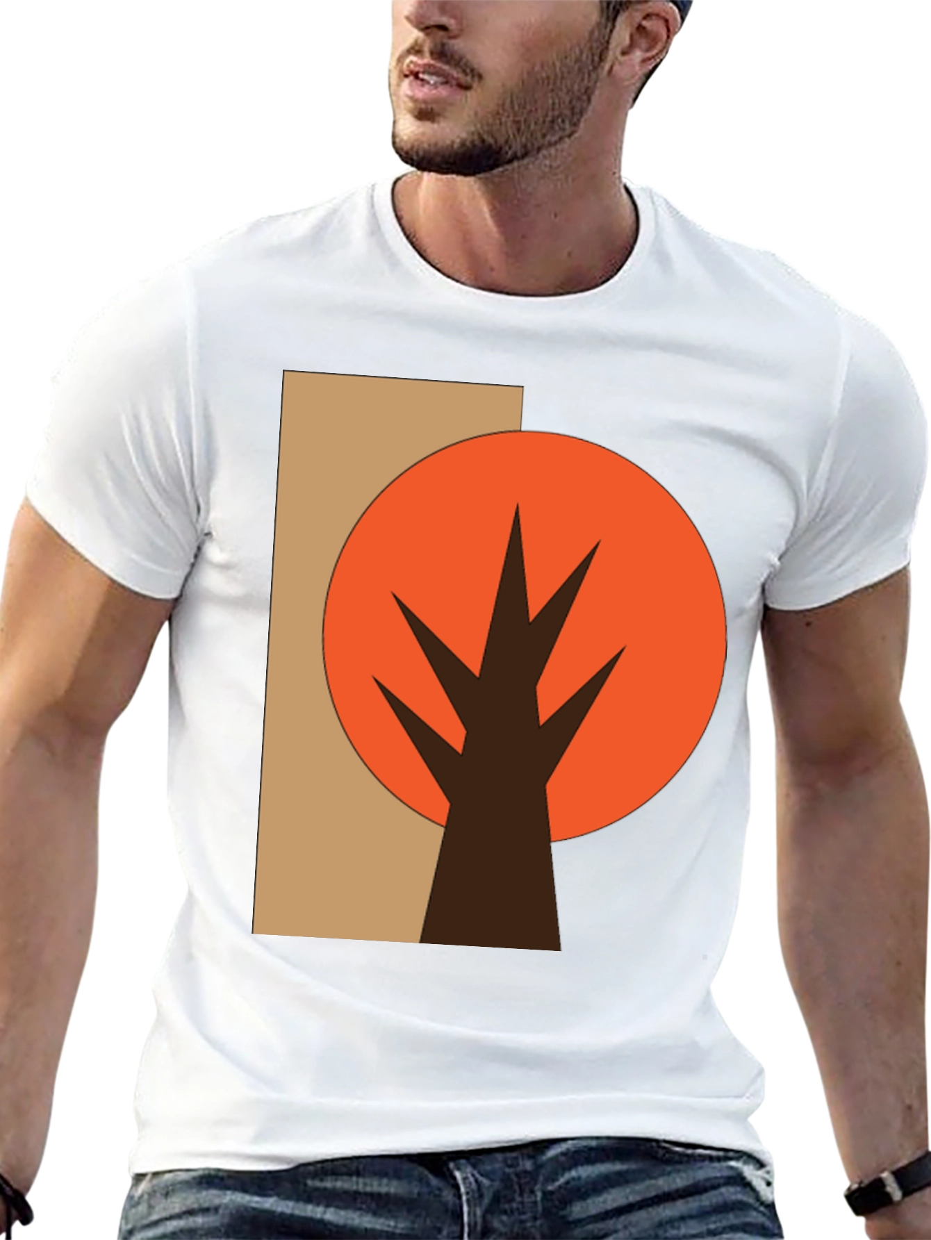 Abstract Tree Graphic Tee - Casual Style