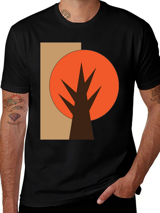 Abstract Tree Graphic Tee - Casual Style