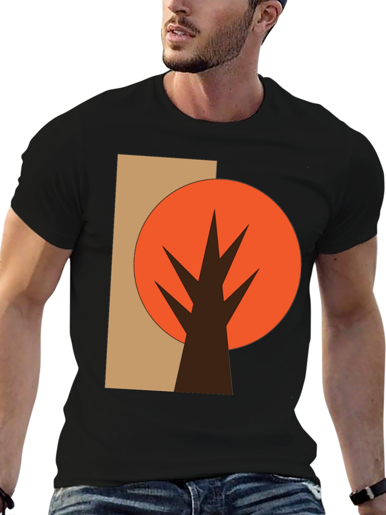Abstract Tree Graphic Tee - Casual Style