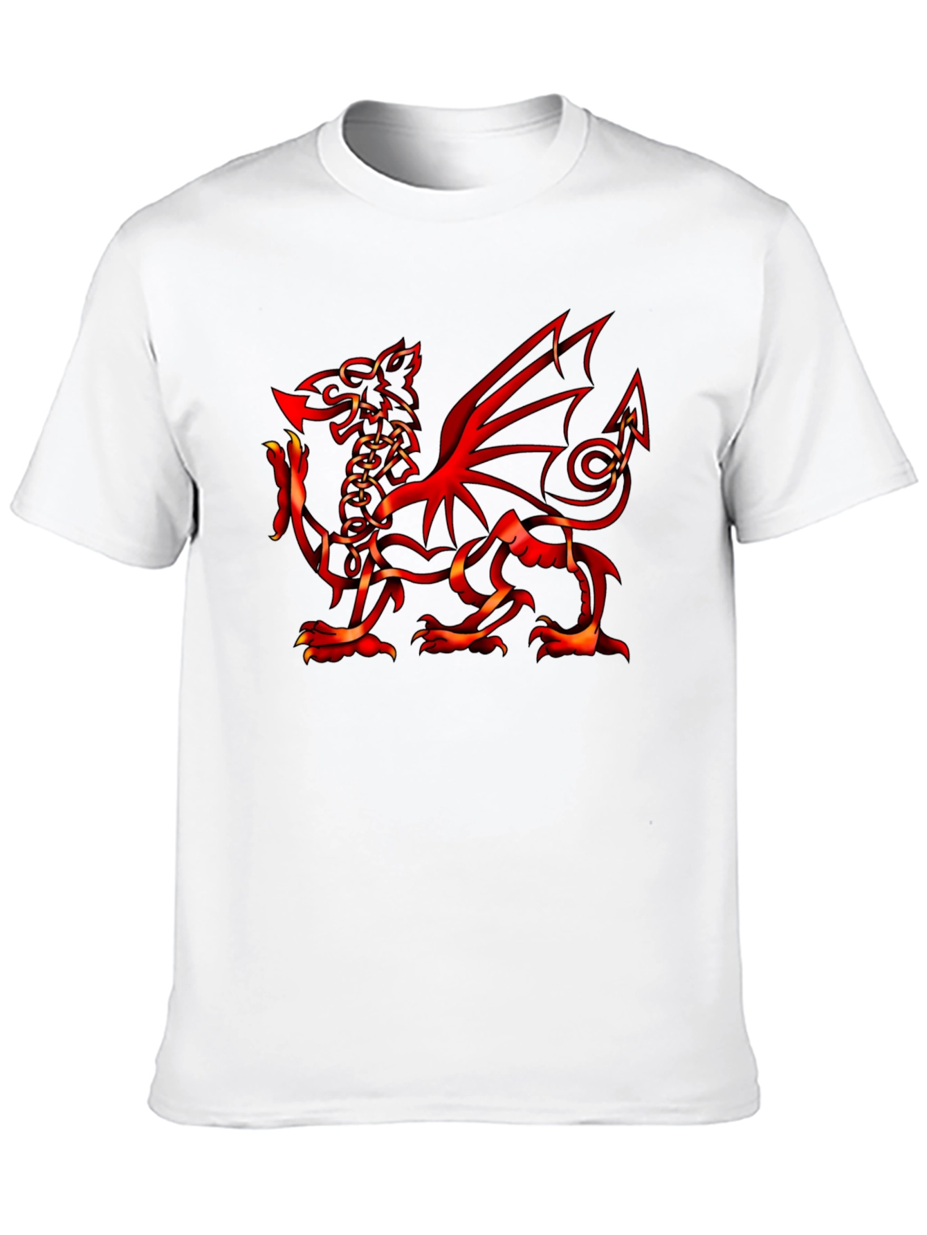 Welsh Dragon Graphic Tee - Black Cotton T-Shirt