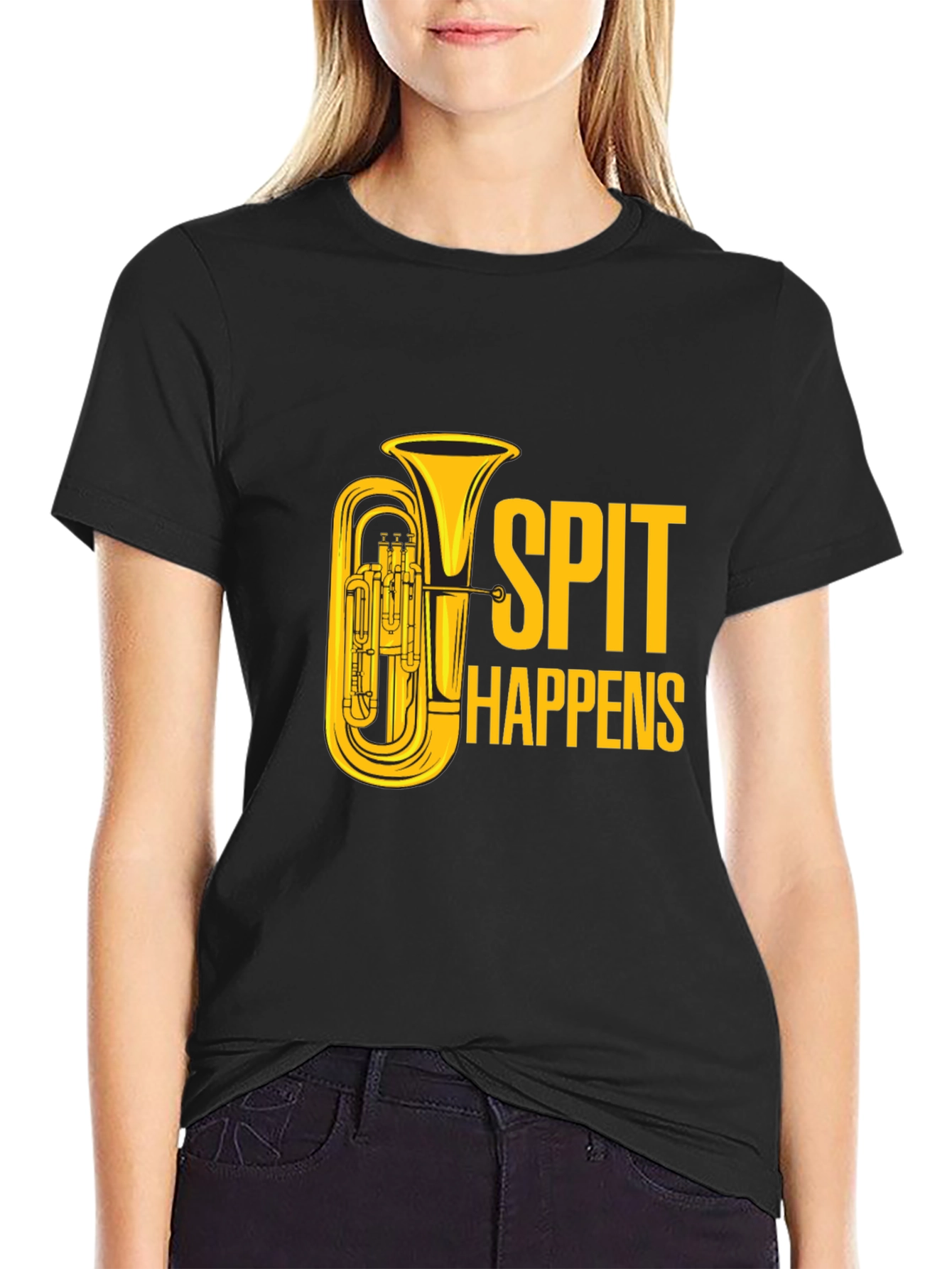 Spit Happens Tuba T-Shirt - Musician Humor Tee
