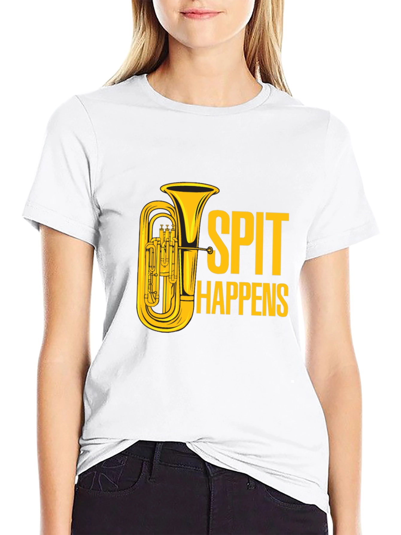 Spit Happens Tuba T-Shirt - Musician Humor Tee