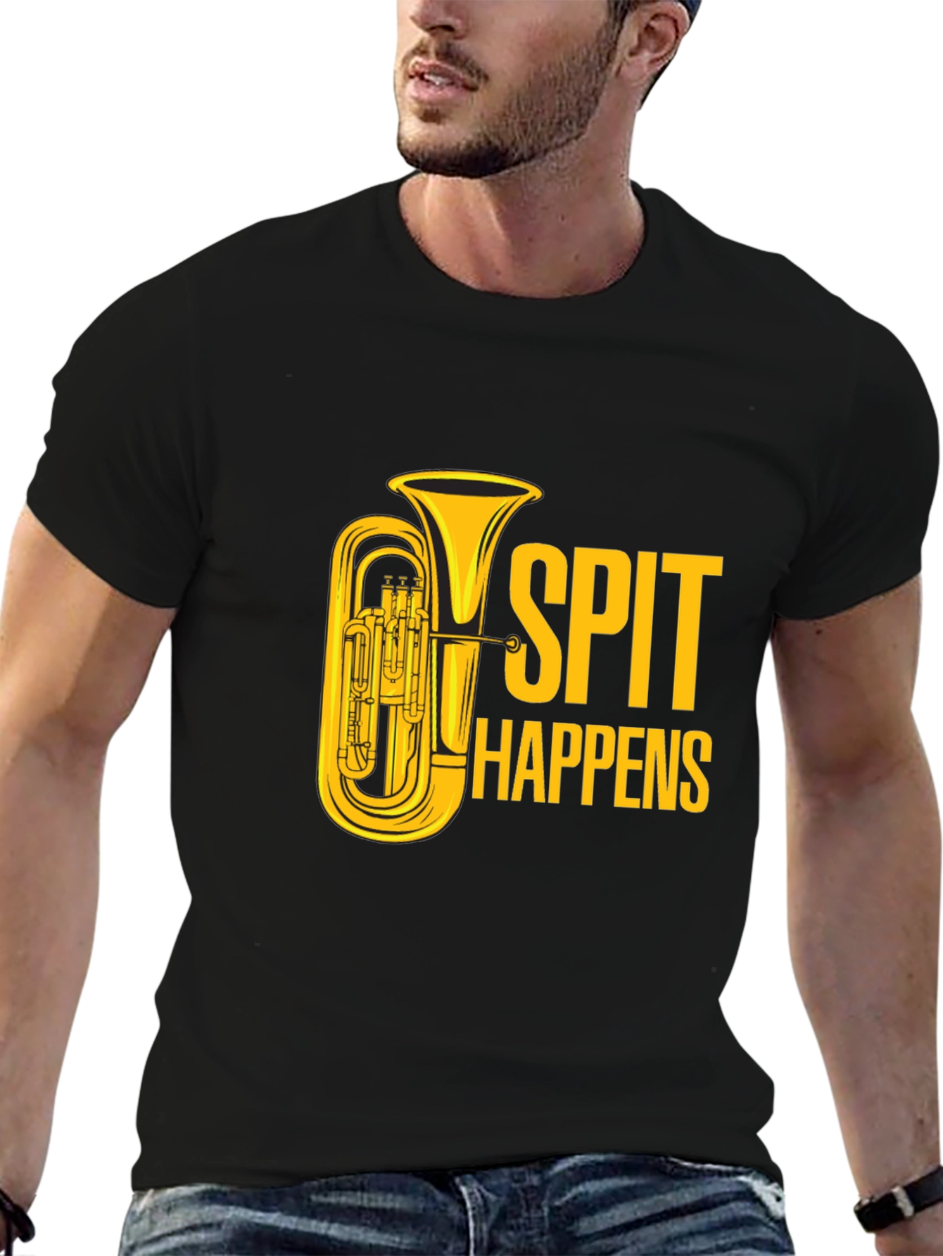 Spit Happens Tuba T-Shirt - Musician Humor Tee