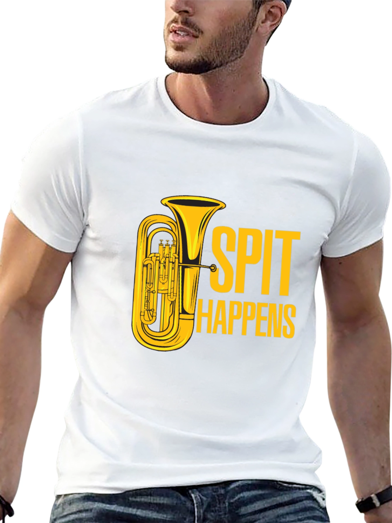 Spit Happens Tuba T-Shirt - Musician Humor Tee