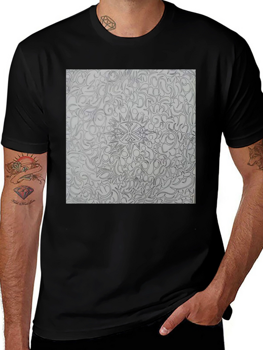 Abstract Pattern Print Black T-Shirt