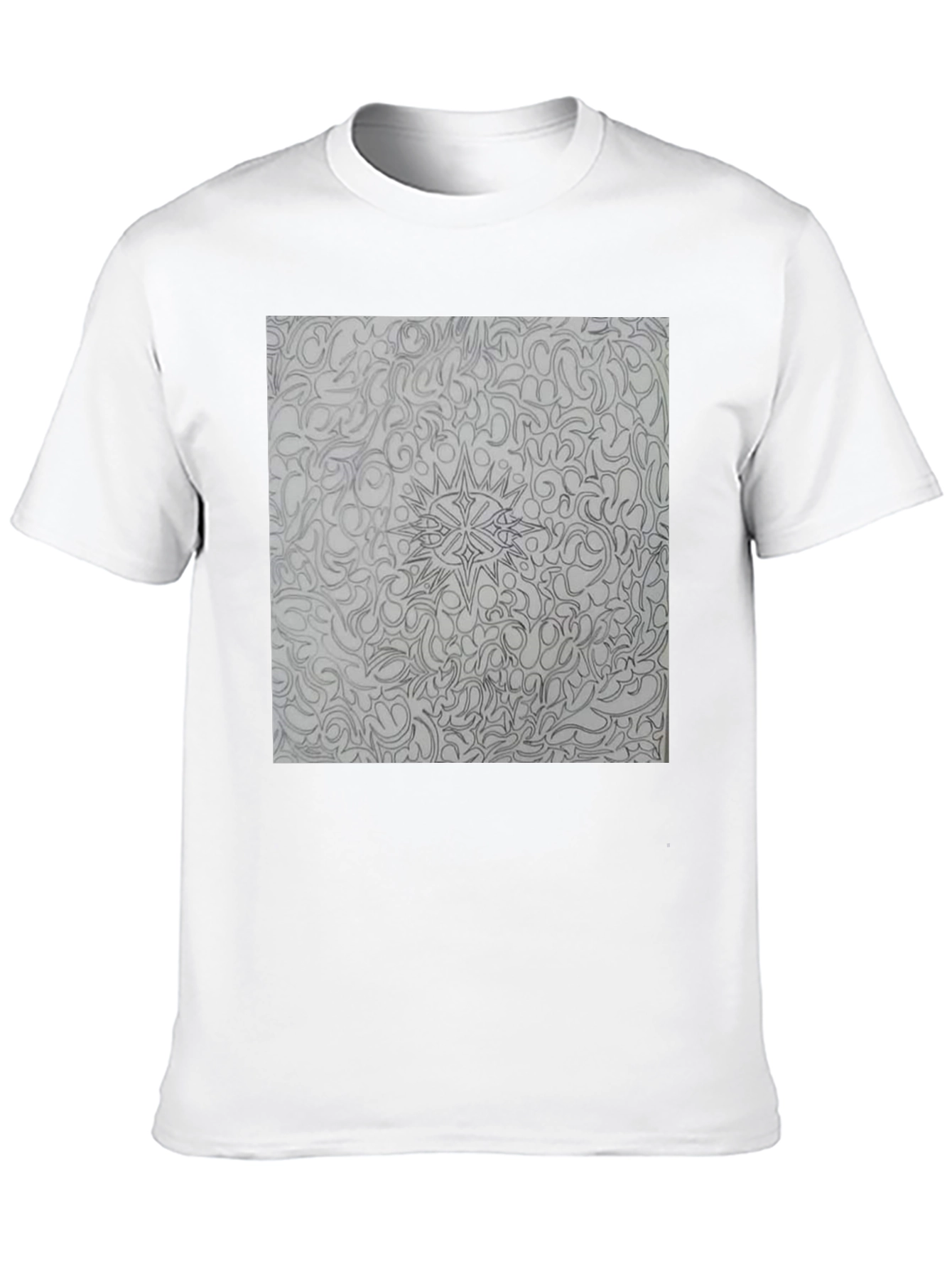 Abstract Pattern Print Black T-Shirt