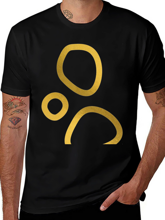 Abstract Gold Print Black T-Shirt