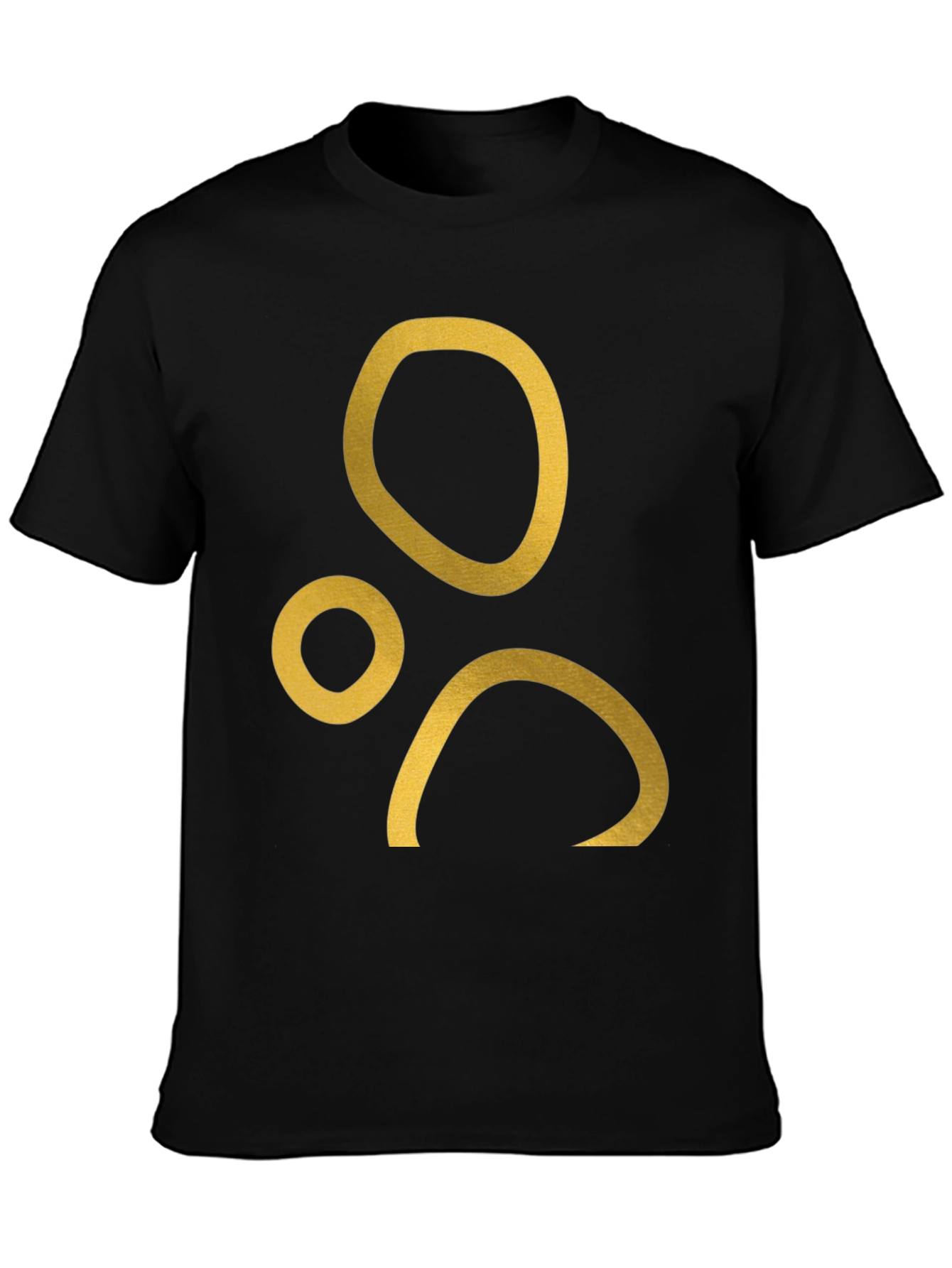 Abstract Gold Print Black T-Shirt