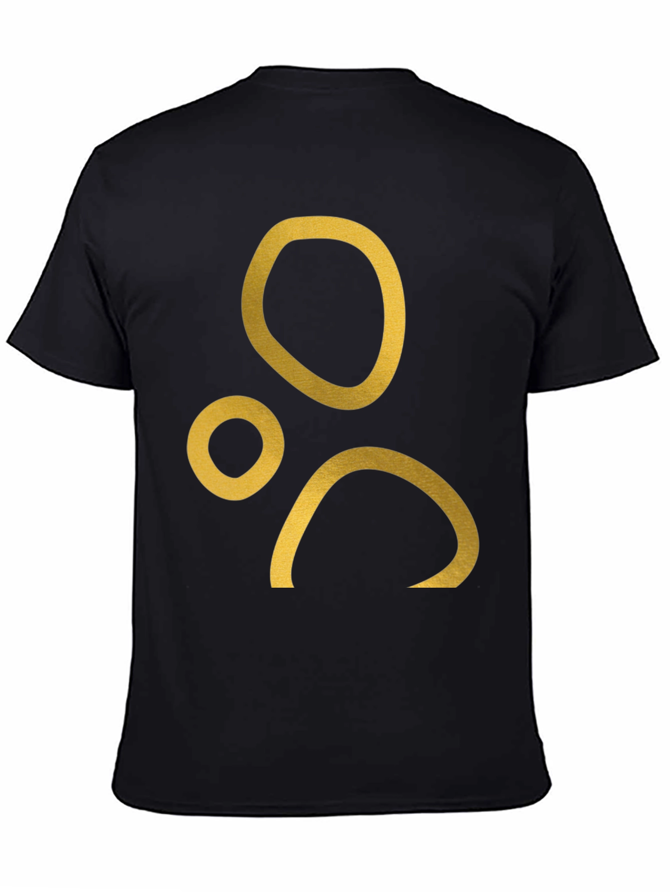 Abstract Gold Print Black T-Shirt